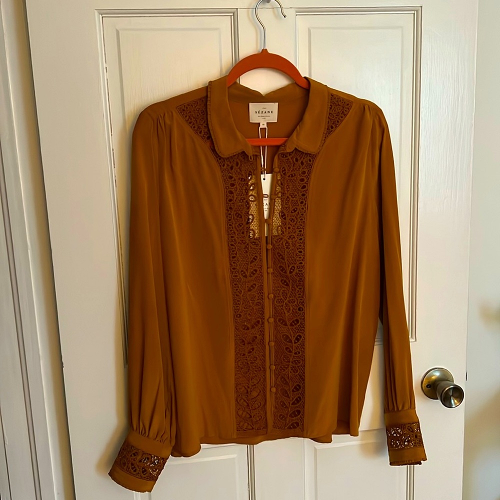 Brand new Sezane blouse in Ocre